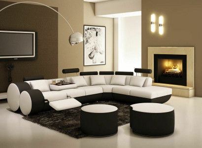 XXL Multifunction s Leather Couch Couch Big Sofa Upholstery Corner sofa Modern