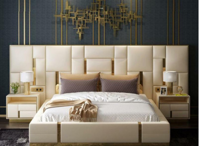 Bed Upholstery Design Luxury Wood Double Hotel Beds Marriage Sleep Room