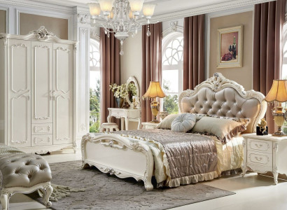 Classic s Rococo Baroque Style Beds Leather Chesterfield Double Hotel Bed Antique