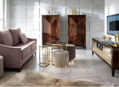 Suite Living room Sofa Stool Wardrobe TV cabinet Luxury Wood Sofas Seater Set new 7pcs