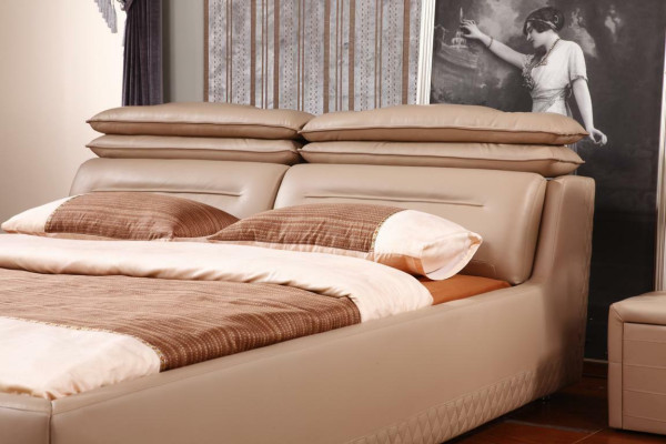 Modern Design Bed XXL Luxury Hotel Beds Style Double Leather 140 160