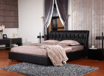 Designer Bedroom Double bed Bed Beds Leather Hotel Luxury Upholstery