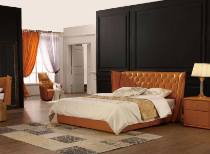 Designer Double bed Bed Beds Leather Chesterfield Luxury Hotel Bedroom