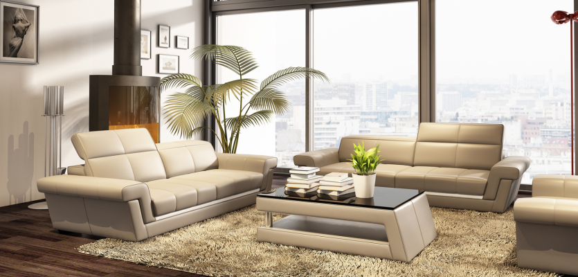 Leather sofa Couch Living landscape 3+2 Seater Design Modern Sofa 5136