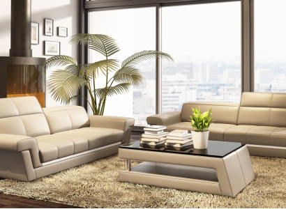Leather sofa Couch Living landscape 3+2 Seater Design Modern Sofa 5136