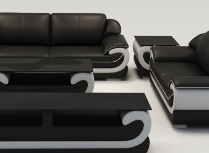 Leather sofa Couch Living landscape 3+2 Seater Design Modern Sofa 0615