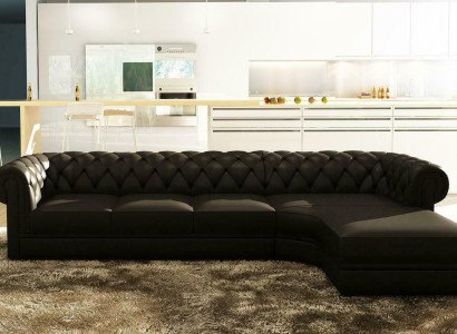 Classic Chesterfield Upholstery Seat Corner Leather Suite Living landscape