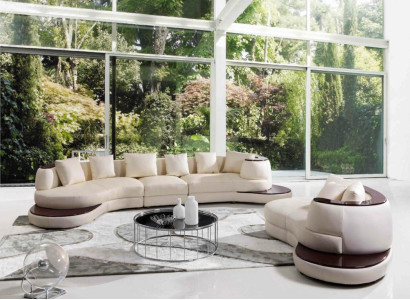 Modern sofa set Corner sofa Leather Sofa Couch Upholstery Round island
