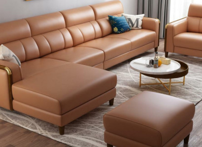 Seat Furniture Living landscape Luxury Imitation leather Corner sofa L-shape Upholstery Furniture Suite