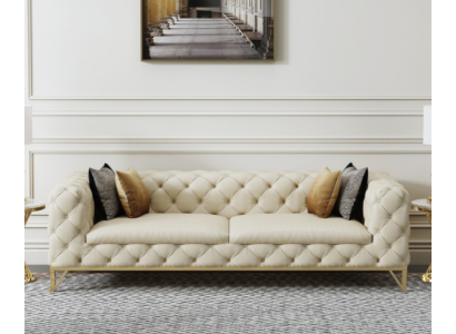 Chesterfield Couch Sofa Upholstery 3 Seater Couches Seat Suite Sofas White