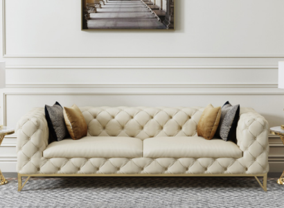 Chesterfield Couch Sofa Upholstery 3 Seater Couches Seat Suite Sofas White