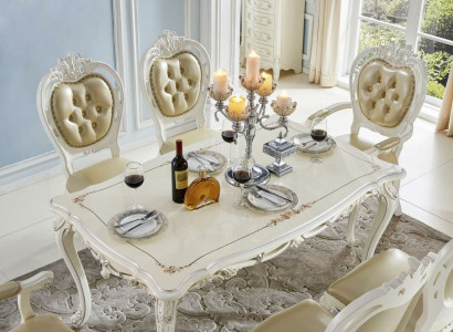 Baroque Dining table Table Dining room Design Living room Suite Group Wood