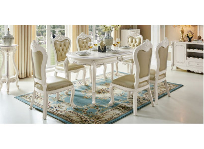 Baroque Antique Style Table Real Wood Tables Classic Dining table Designer Rococo