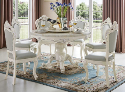 Classic Baroque Style Group Chairs Rococo Antique Suite Wood 4pcs Solid wood