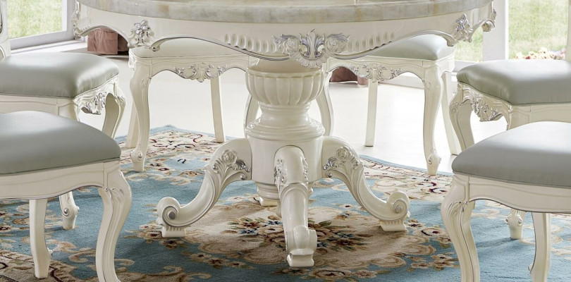 Classic Baroque Style Group Chairs Rococo Antique Suite Wood 4pcs Solid wood