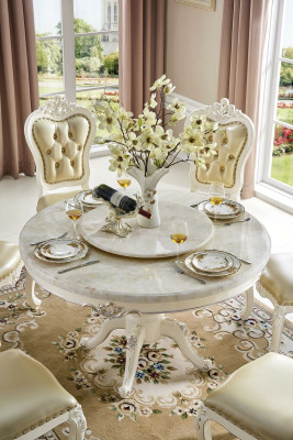 Luxury Dining table Design Dining room Round Living room Table Wood Tables Round 130cm