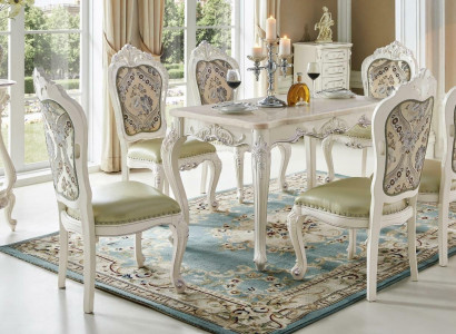 Luxury Furniture Chair Set 4x Chairs Group Suite Dining room Armchair Chesterfield
