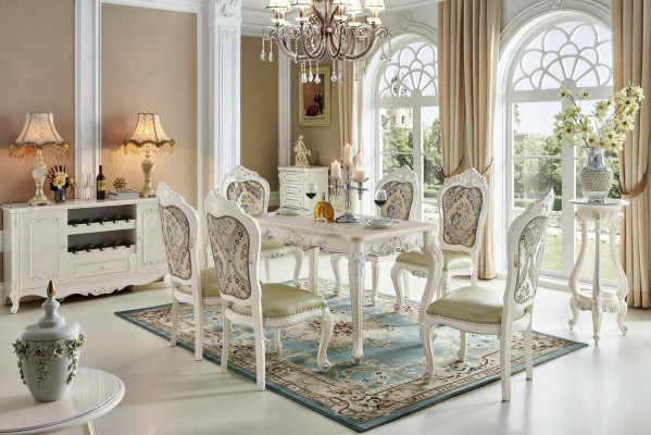 Luxury Furniture Chair Set 4x Chairs Group Suite Dining room Armchair Chesterfield