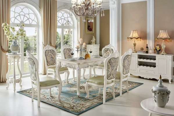 Luxury Furniture Chair Set 4x Chairs Group Suite Dining room Armchair Chesterfield