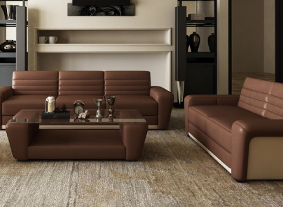 Leather sofa Couch Living landscape 3+2 Seater Design Modern Sofa Living room