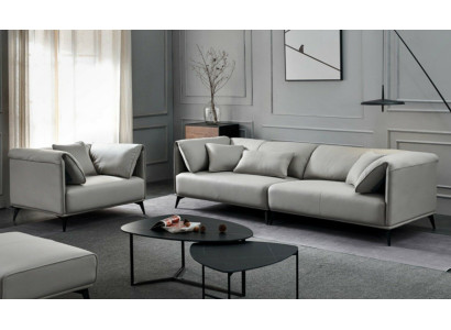 Living room Sofas Couches Upholstery 4 Seater Gray Design Xxl Big Sofa