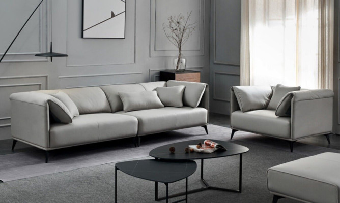 Living room Sofas Couches Upholstery 4 Seater Gray Design Xxl Big Sofa