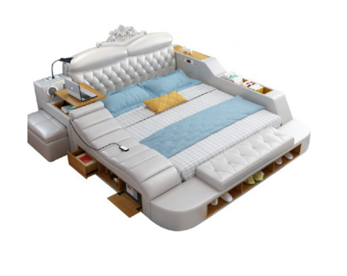 Double Luxury Design Hotel Leather Bed Modern Upholstery Beds Multifunction