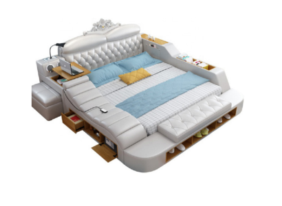 Double Luxury Design Hotel Leather Bed Modern Upholstery Beds Multifunction