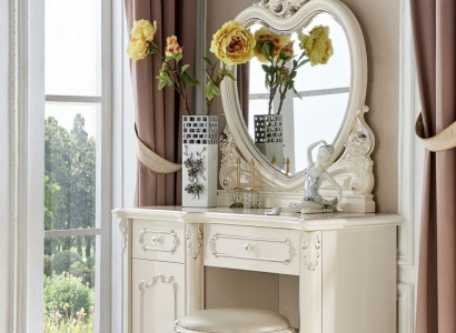 Classic r Set Mirror Luxury Baroque Dressing table Rococo Console Chest of drawers Stool
