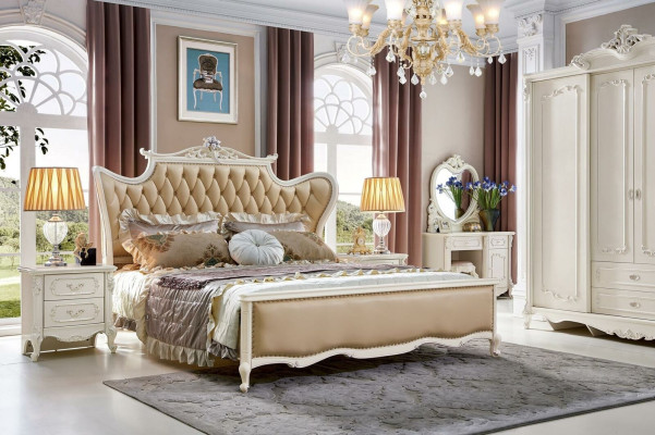 Classic r Dressing table with Mirror Baroque Rococo Luxury Console Chest of drawers Stool