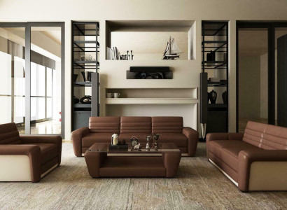 Leather Sofa Sofa Couch Upholstery Seat Couches 3+2+1 Complete Set Modern