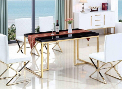 Dining table 4x Chairs Dining room Set Complete Set Dining Group Table 5pcs