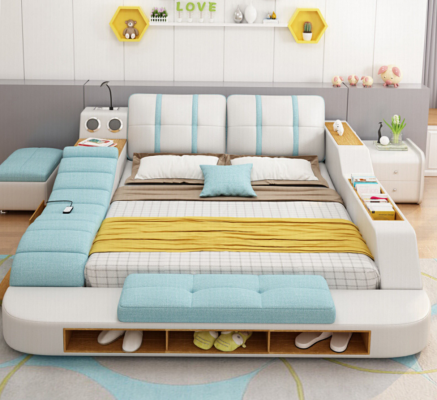 Double Design Leather Bed Upholstery Beds Modern 180x200 cm