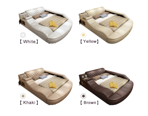Multifunction s Bed Luxury Design Leather Beds Hotel Double Shelf