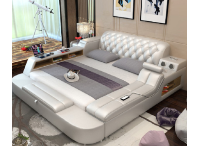 Design Bed Big Beds Leather Hotel Upholstery 180x200 Multifunction Shelf