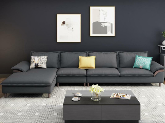 Textile Luxury Corner sofa L-shape Upholstery Modern Relax Seat Furniture Living landscape Corner
