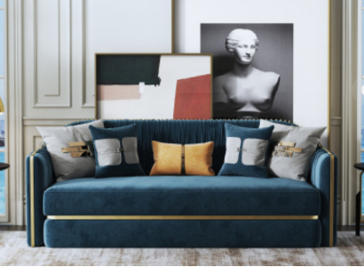 Design Textile stainless steel Big 3 Seater Couch Leather Fabric Sofas Couches Furniture