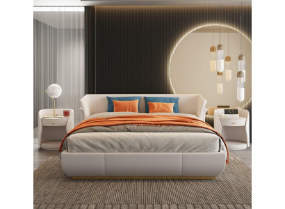 Designer Bed Double Beds Modern Hotel Leather Double bed 180x200cm