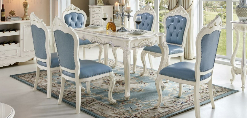 Baroque Dining table Table Dining room Living room Group Suite Wood Design