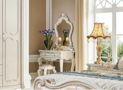 Dressing table Mirror Complete Stool Set Chest of drawers Bedroom new 2pcs.
