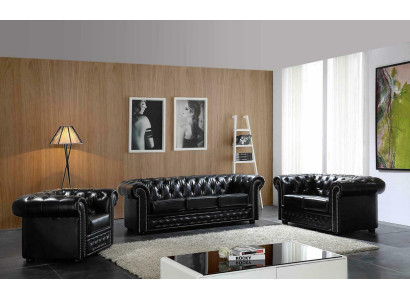 Chesterfield Sofa Couch Upholstery Seat Complete Set Suite Leather Sofas new