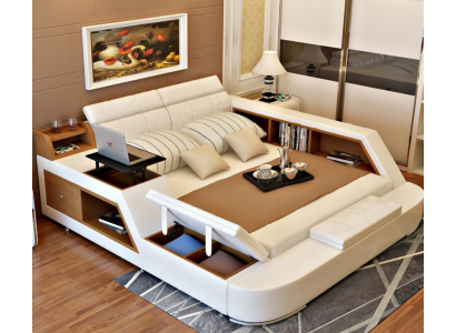 Double Luxury Design Leather Bed Upholstery Beds Modern Hotel