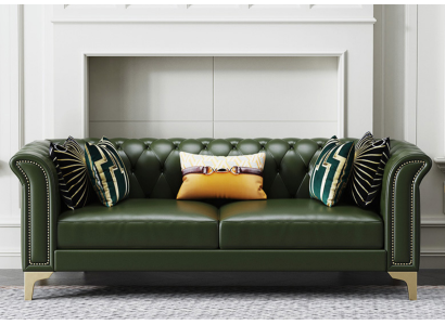 Classic Three Seater Couch Furniture Upholstery Sofa 3 Seater Leather Couches