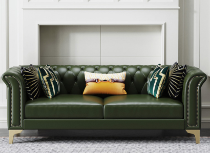 Classic Three Seater Couch Furniture Upholstery Sofa 3 Seater Leather Couches