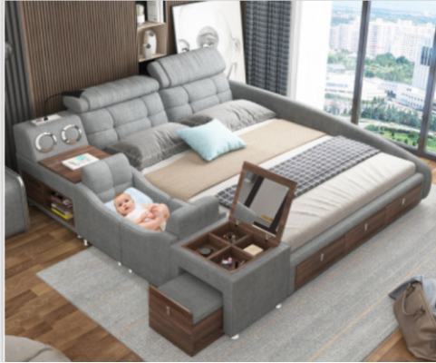 Leather Bed Beds Upholstery Double Multifunction 180x200 Leather Bed frame Design