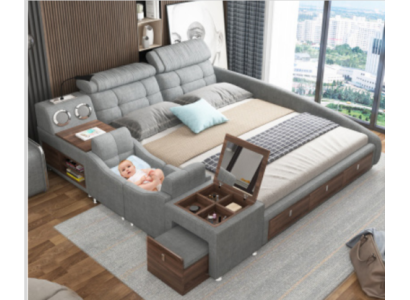 Leather Bed Beds Upholstery Double Multifunction 180x200 Leather Bed frame Design
