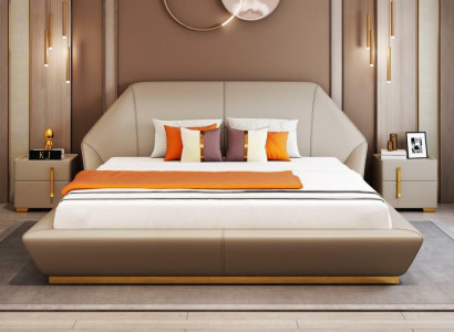 Designer Italian Furniture Bed Double Bedroom 180x200cm Leather