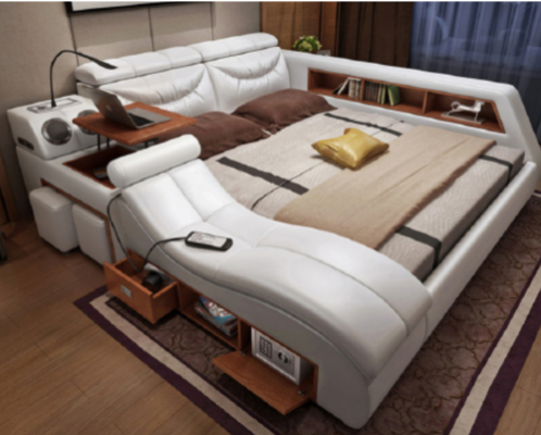 Design Bed xxl Big Leather Upholstery Beds Hotel 180x200cm Multifunction