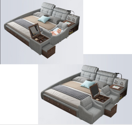Leather bed Beds Upholstery Double Multifunction 180x200 Leather Bed frame Design