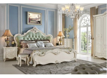 Bedroom set 6 pieces. Chest of drawers Bed Dressing table Baroque Solid wood